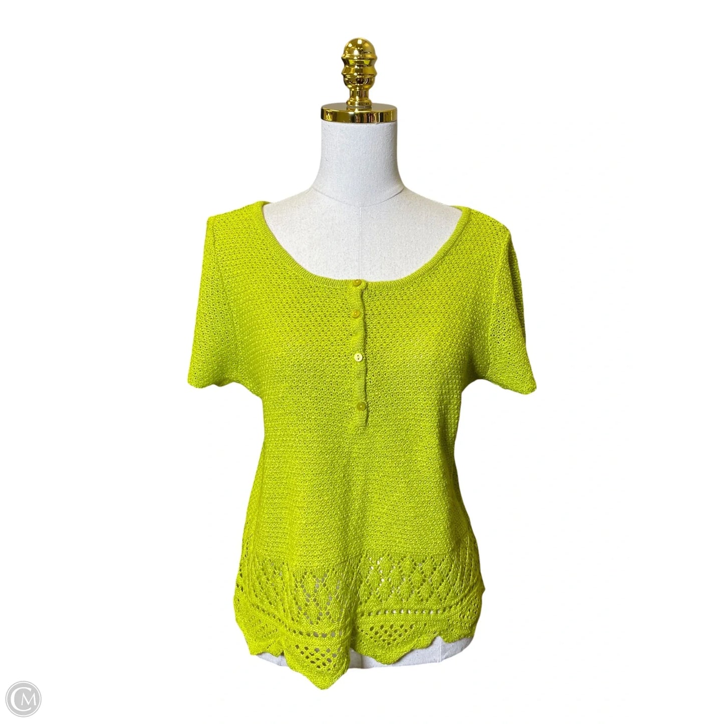 Top Short Sleeve By Lc Lauren Conrad In Green, Size: M