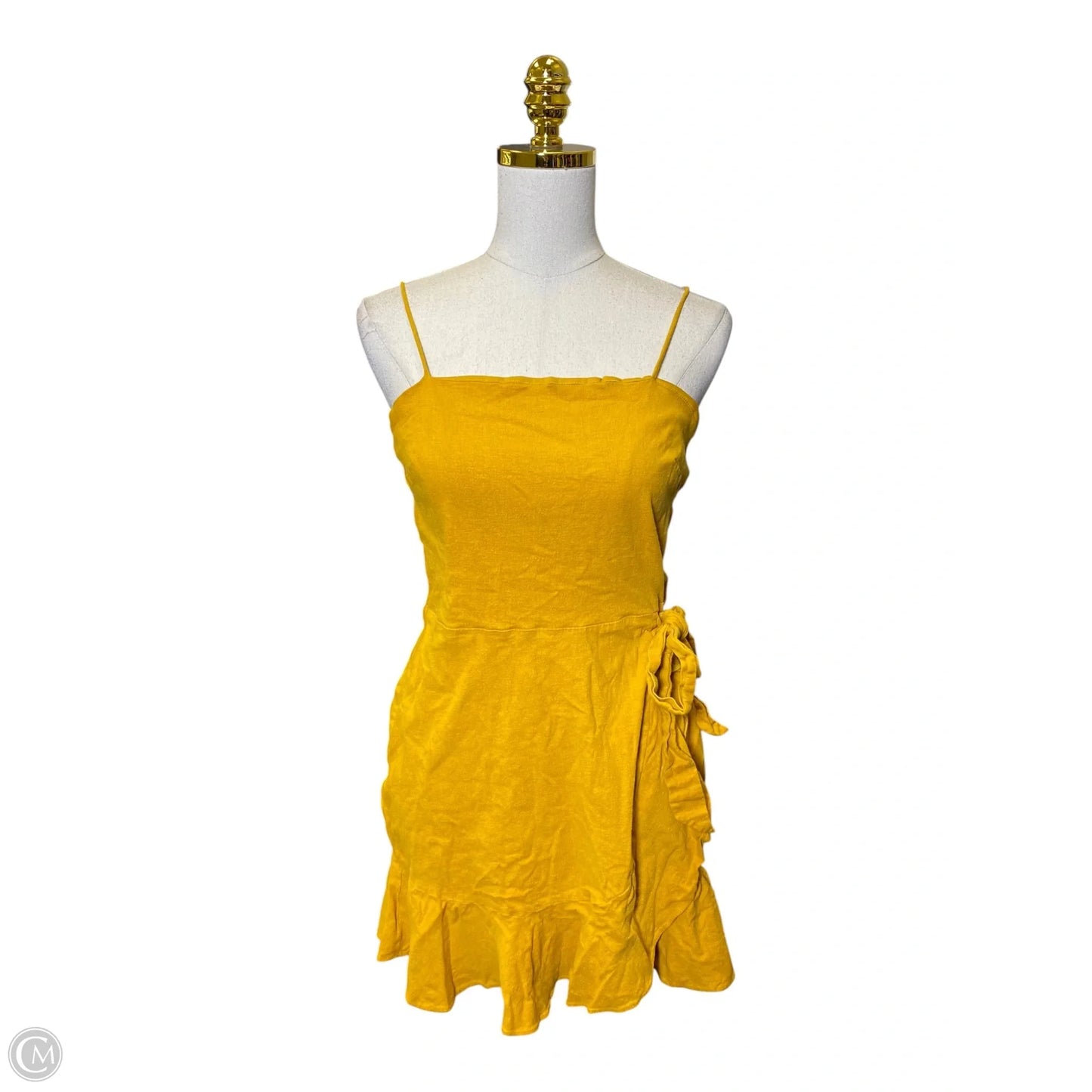 Dress Casual Midi By Express In Yellow, Size: L