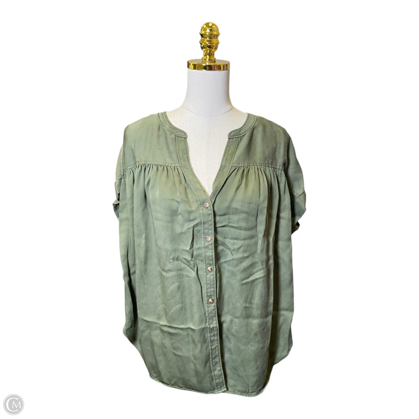 Blouse Short Sleeve By Loft In Green, Size: M