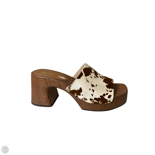 Shoes Heels Block By Mia In Animal Print, Size: 9.5