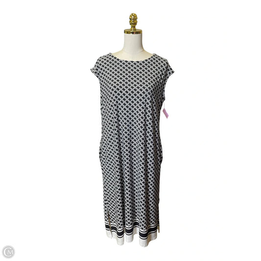 Dress Casual Midi By Chicos In Black & White, Size: L