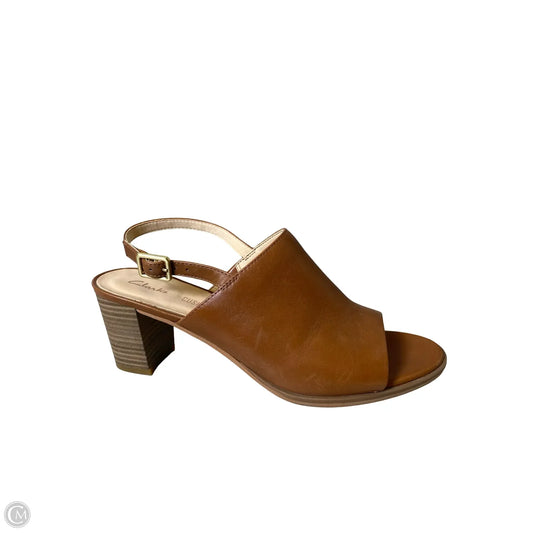 Shoes Heels Block By Clarks In Brown, Size: 8.5