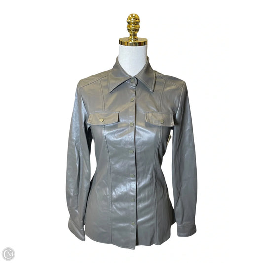 Jacket Leather By Philosophy In Grey, Size: Xs