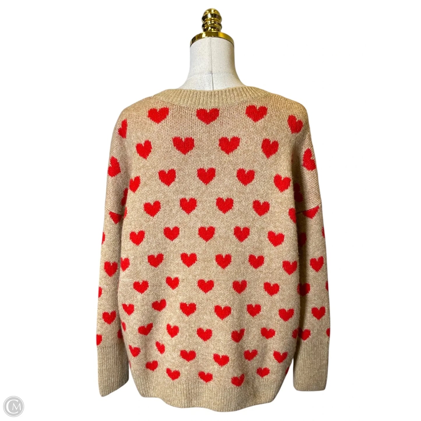 Sweater By Vince Camuto In Brown & Red, Size: L