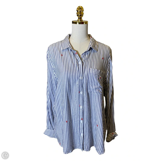 Top Long Sleeve By Beachlunchlounge In Striped Pattern, Size: Xl