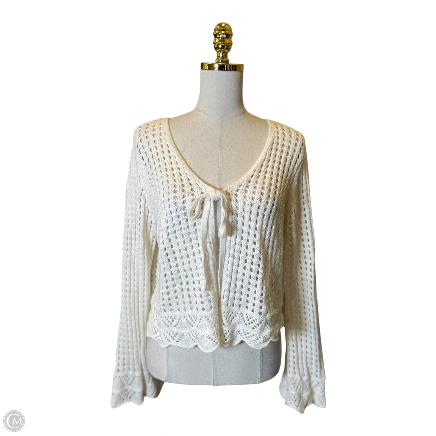 Cardigan By Clothes Mentor In Cream, Size: Xl