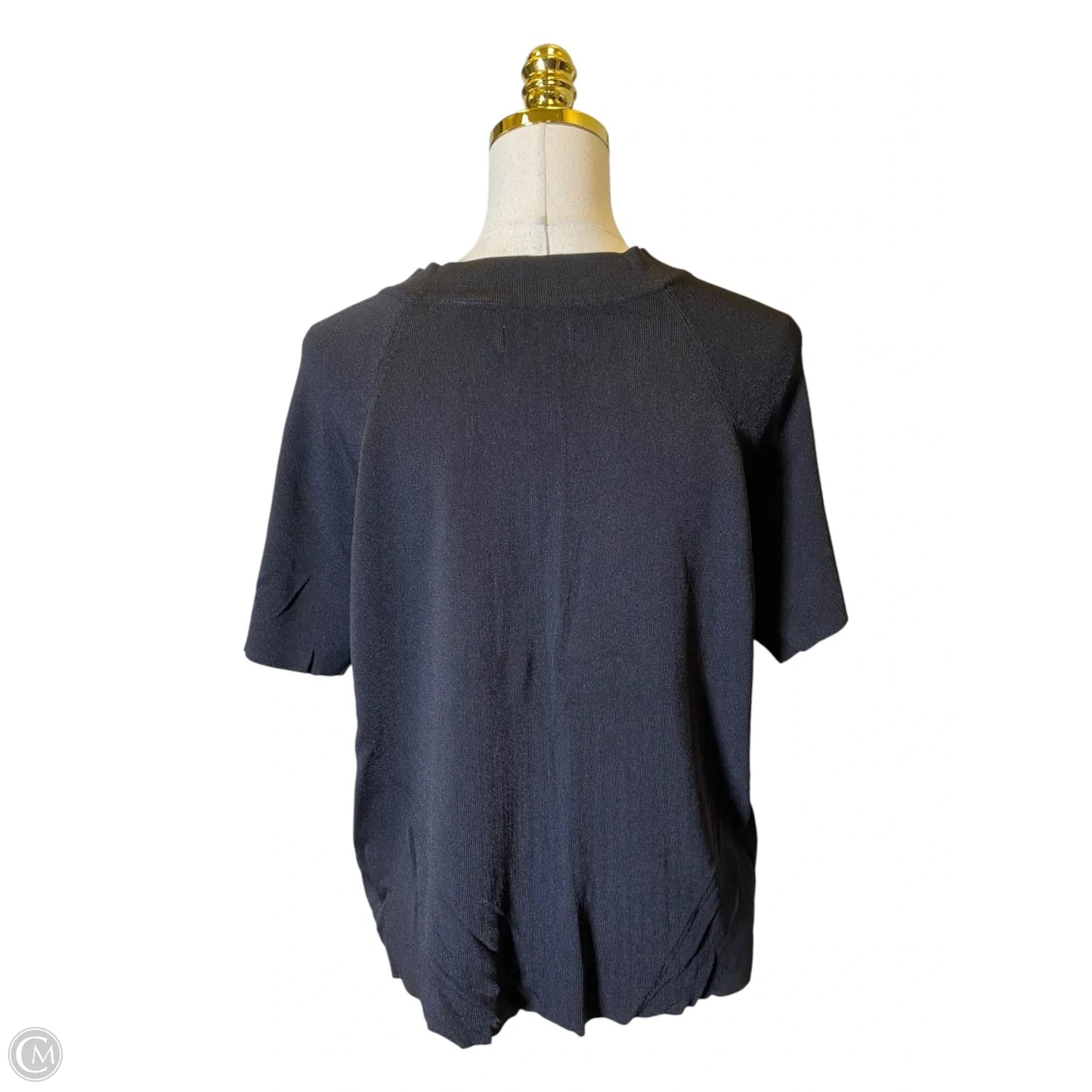 Sweater Short Sleeve By Laura Ashley In Black, Size: Xl