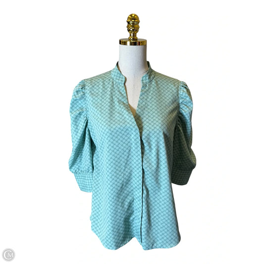 Blouse 3/4 Sleeve By White House Black Market In Green, Size: 8