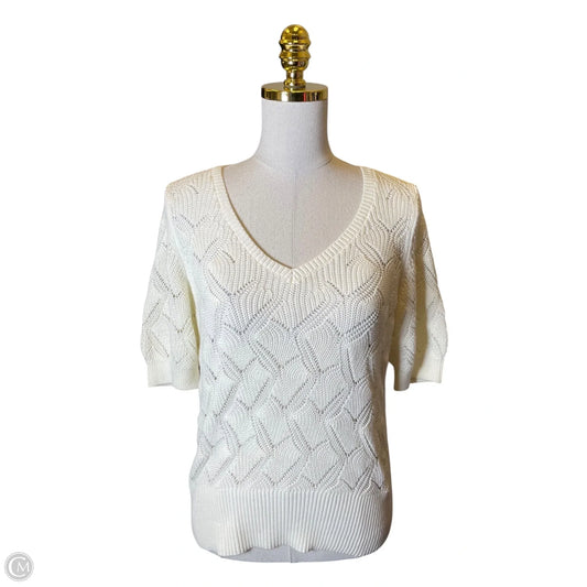 Sweater Short Sleeve By Talbots In Cream, Size: S