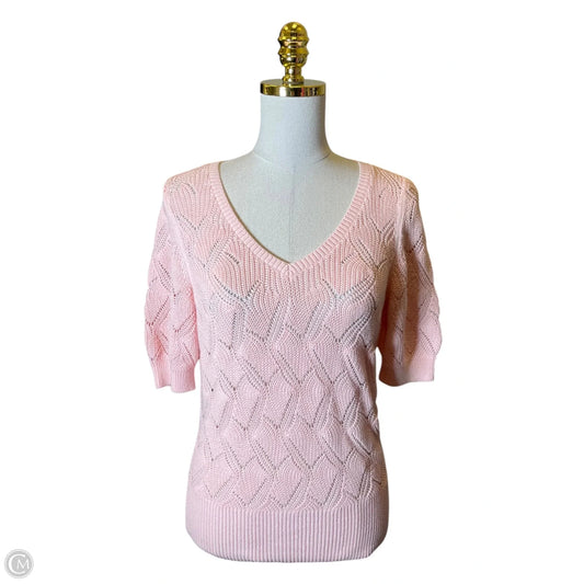Sweater Short Sleeve By Talbots In Pink, Size: S