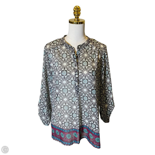 Blouse 3/4 Sleeve By About A Girl In Multi-colored, Size: Xl