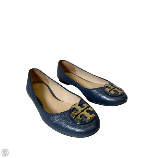 Shoes Designer By Tory Burch In Blue & Gold, Size: 5.5
