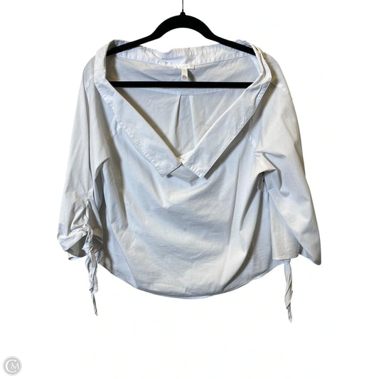 Blouse Long Sleeve By Leith In White, Size: L