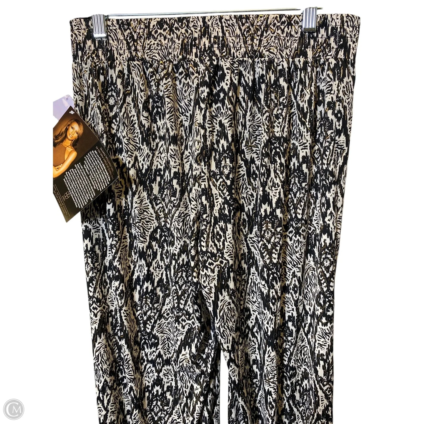 Pants Lounge By Clothes Mentor In Black & Cream, Size: 8