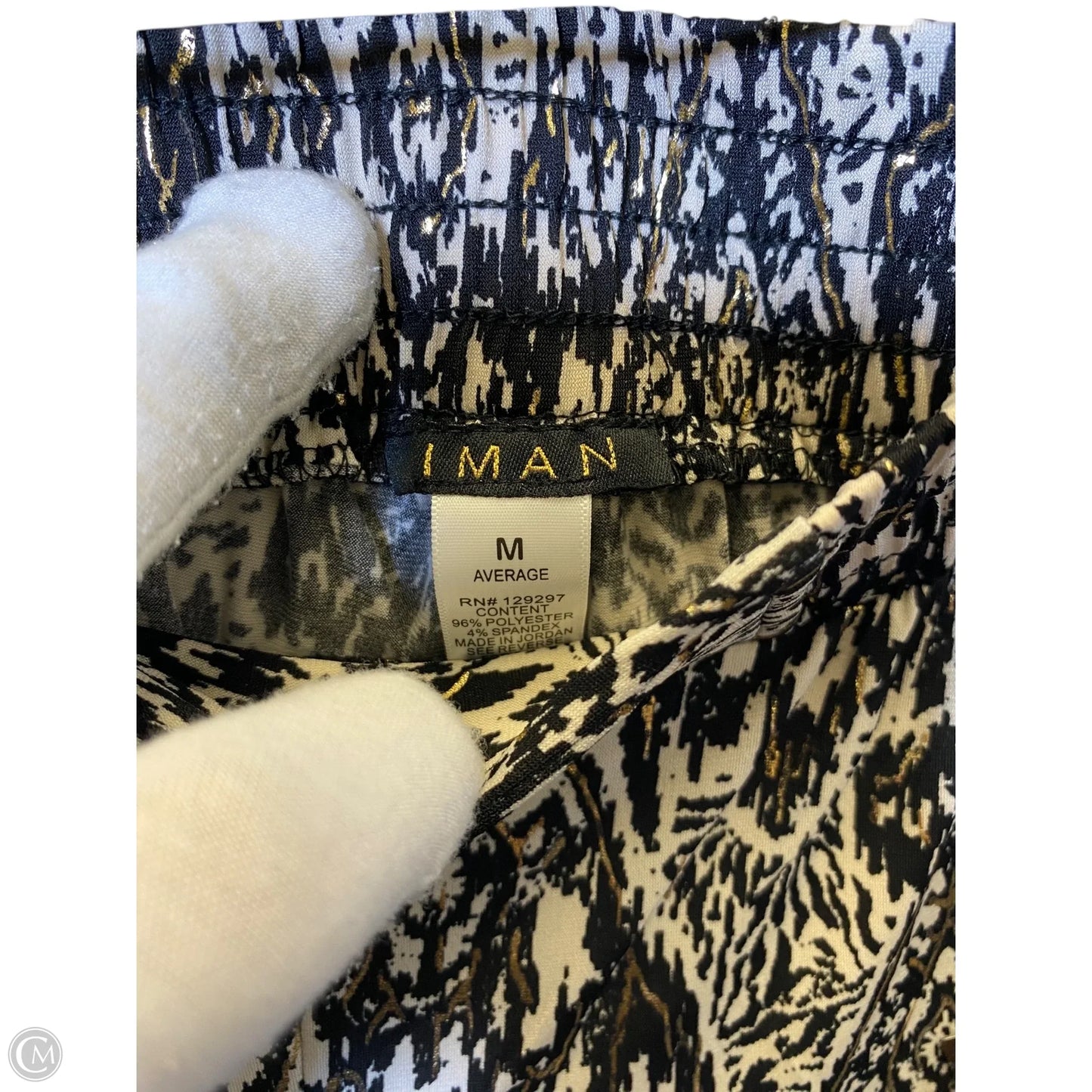 Pants Lounge By Clothes Mentor In Black & Cream, Size: 8