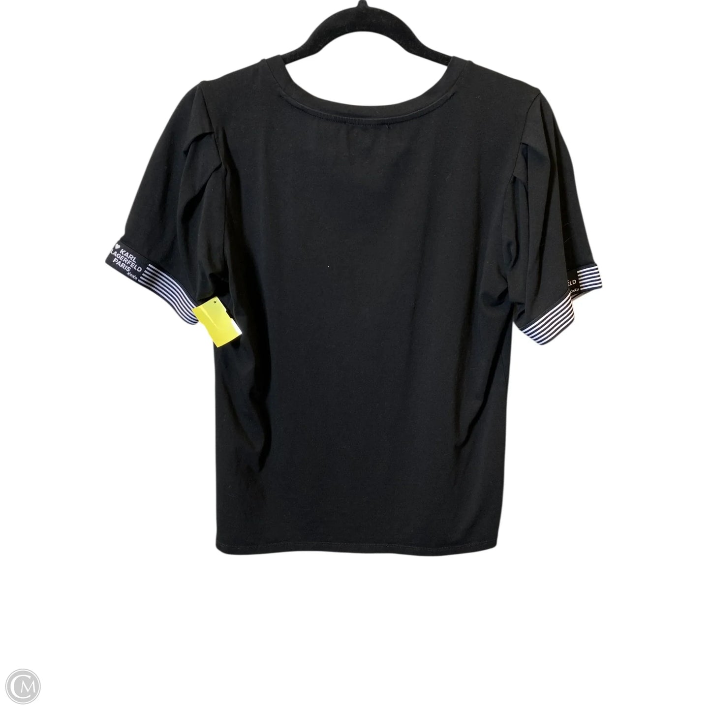 Top Short Sleeve Designer By Karl Lagerfeld In Black & White, Size: S