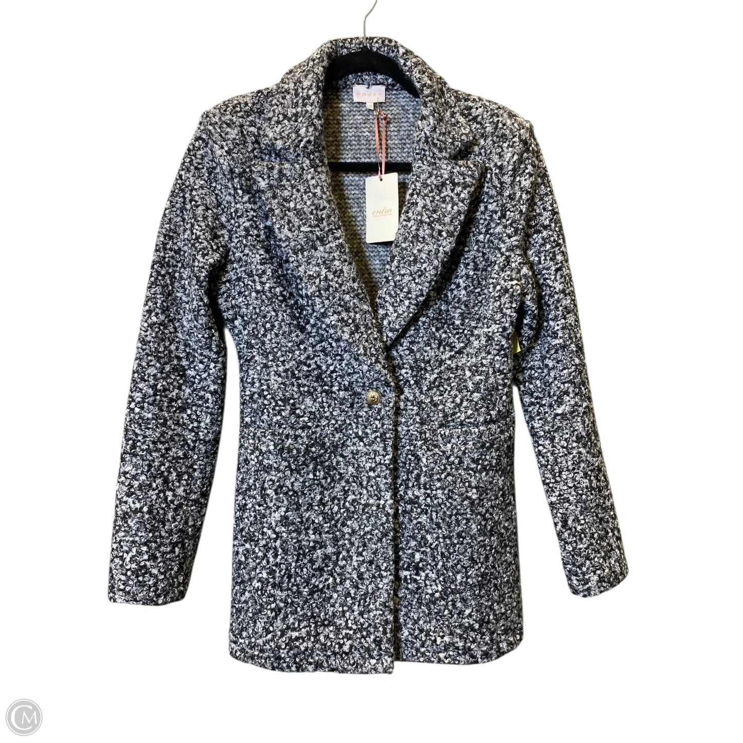 Coat Faux Fur & Sherpa By Entro In Black & White, Size: S