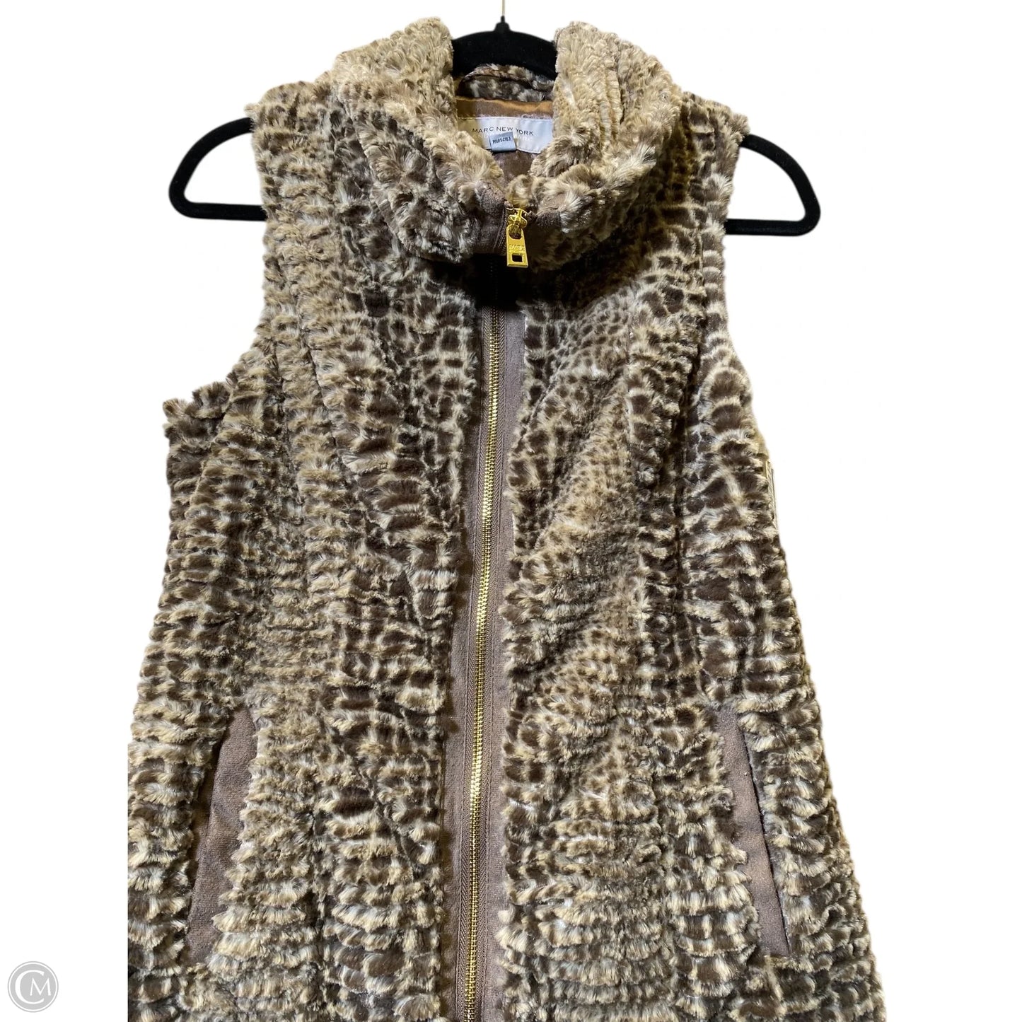 Vest Faux Fur & Sherpa By Marc New York In Tan, Size: Xs