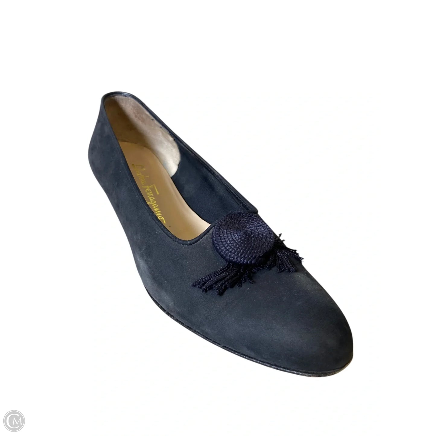 Shoes Luxury Designer By Ferragamo In Navy, Size: 10