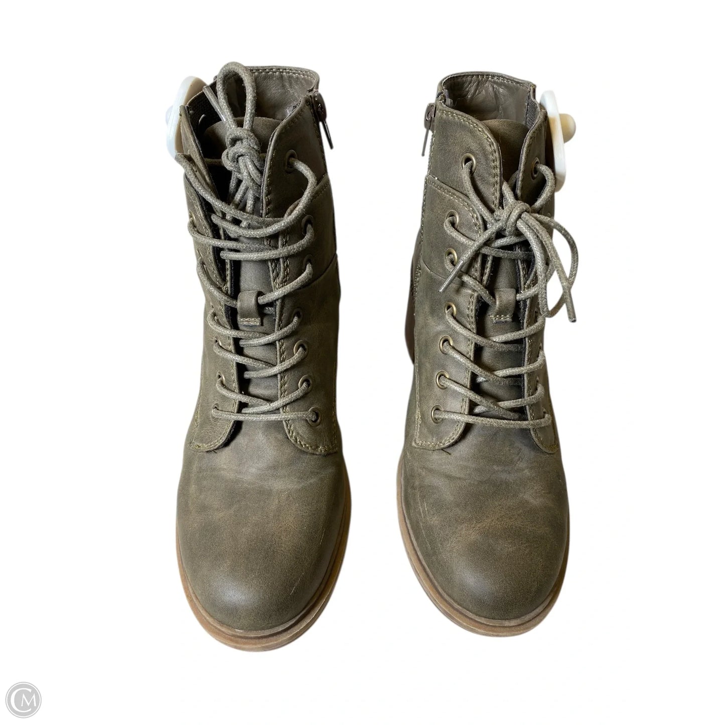 Boots Ankle Heels By Crown Vintage In Green, Size: 9.5