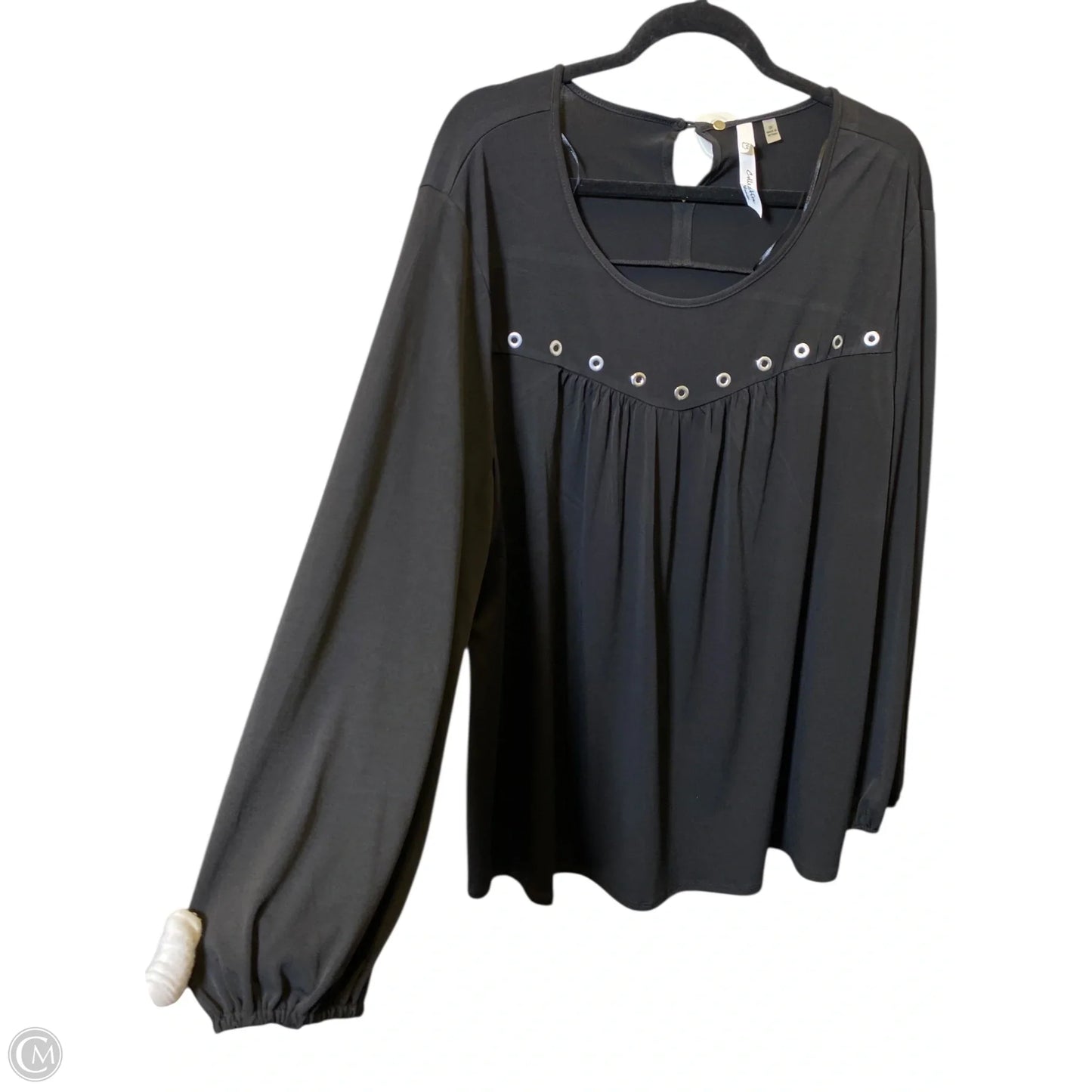 Blouse Long Sleeve By New York And Co In Black, Size: 3x