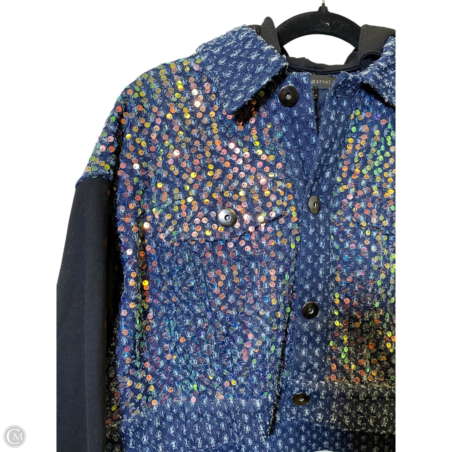 Jacket Denim By Clothes Mentor In Multi-colored, Size: M