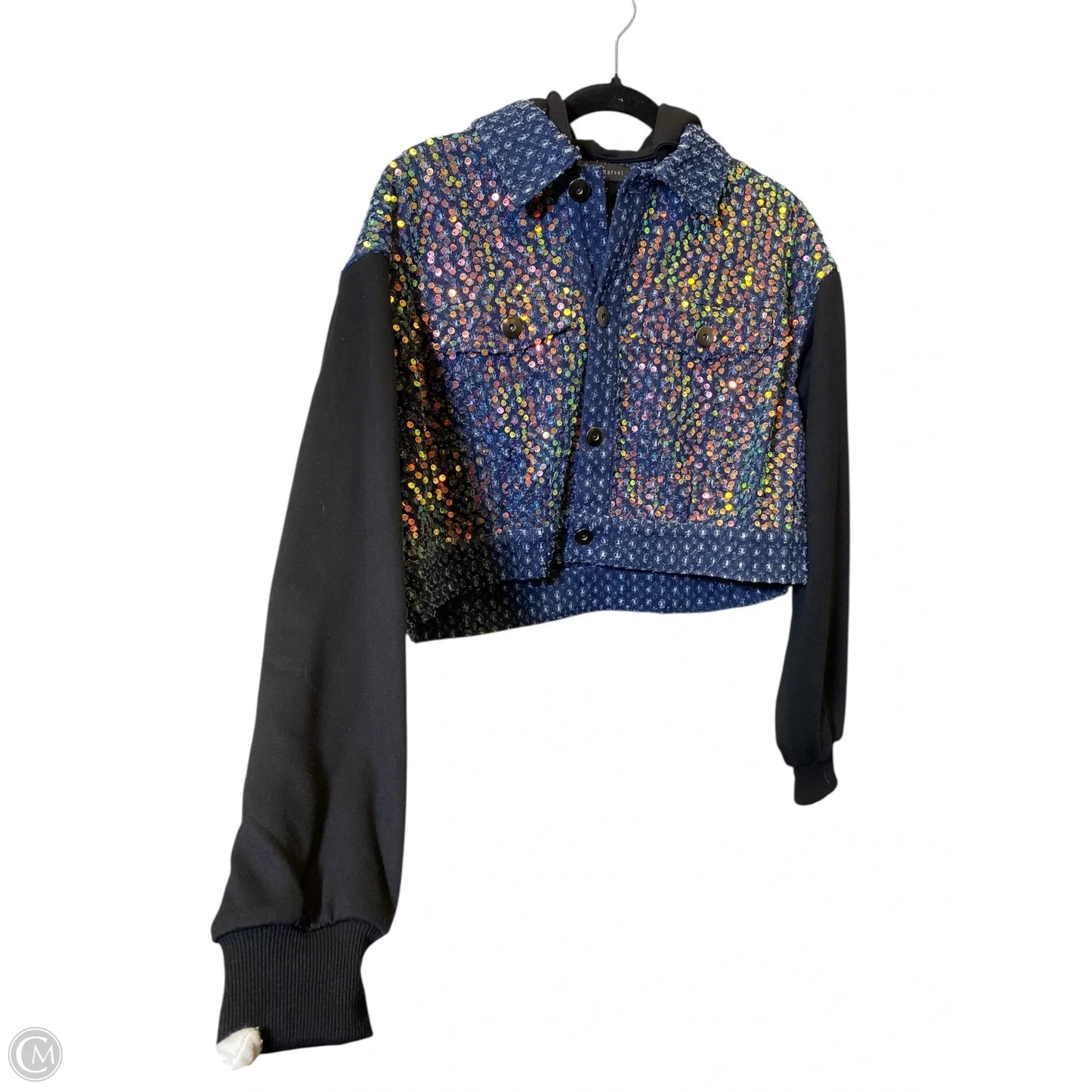 Jacket Denim By Clothes Mentor In Multi-colored, Size: M