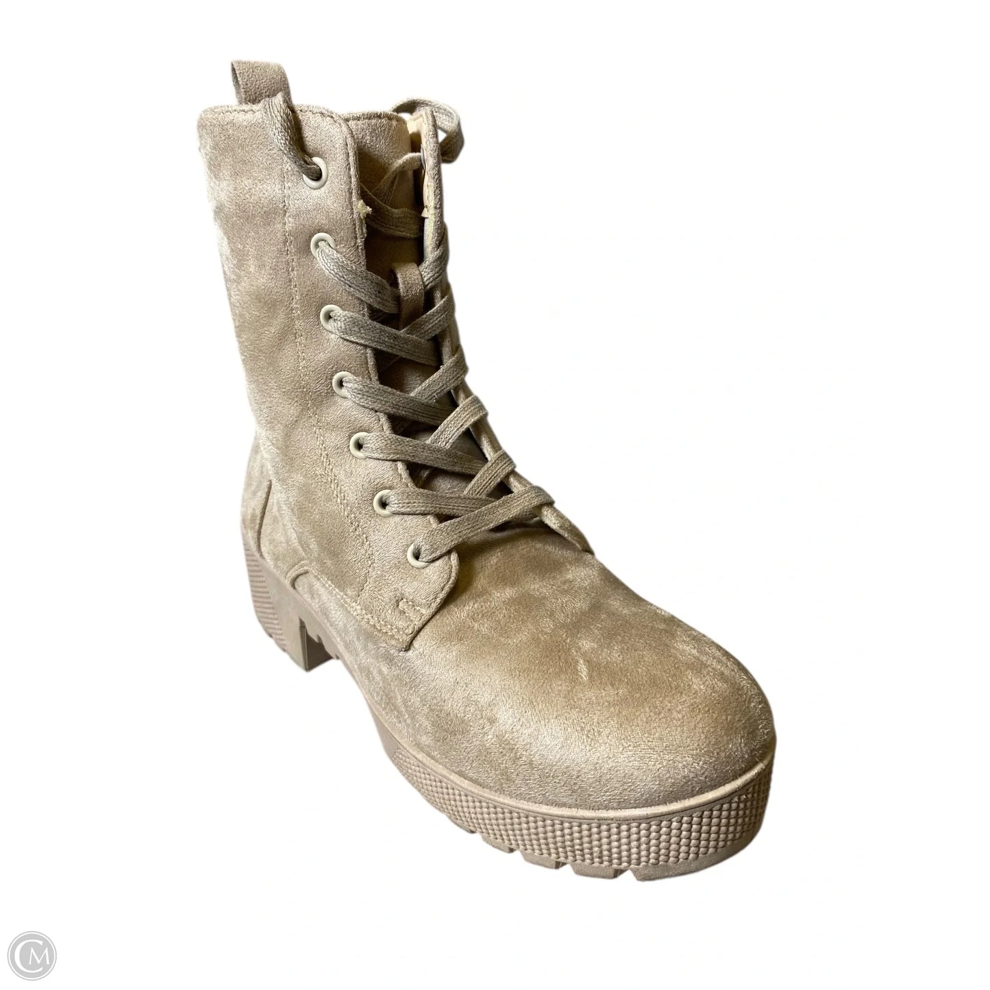 Boots Mid-calf Heels By Chinese Laundry In Beige, Size: 9