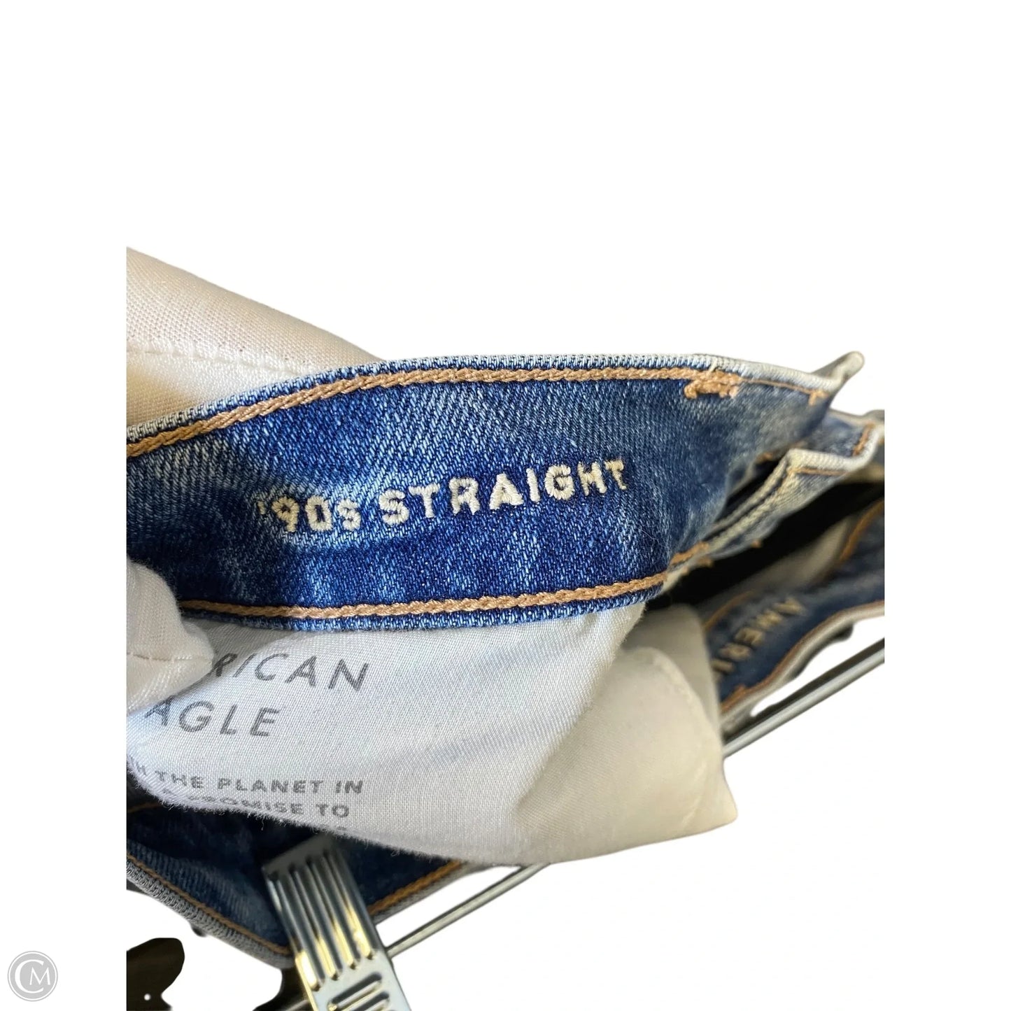 Jeans Straight By American Eagle In Blue Denim, Size: 10