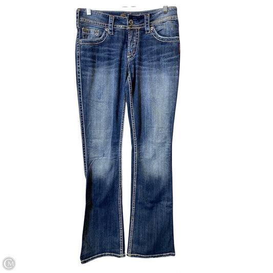 Jeans Flared By Silver In Blue Denim, Size: 4