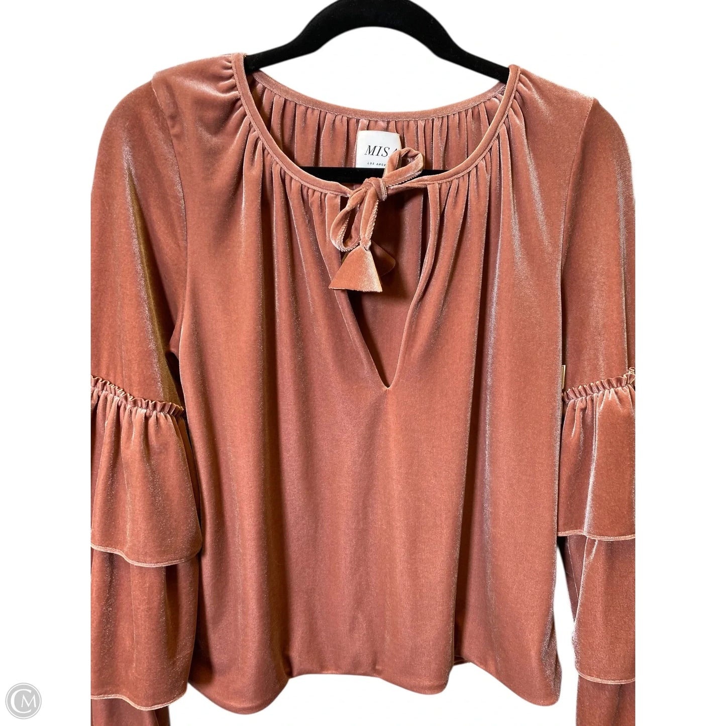 Blouse Designer By Misa In Peach, Size: S