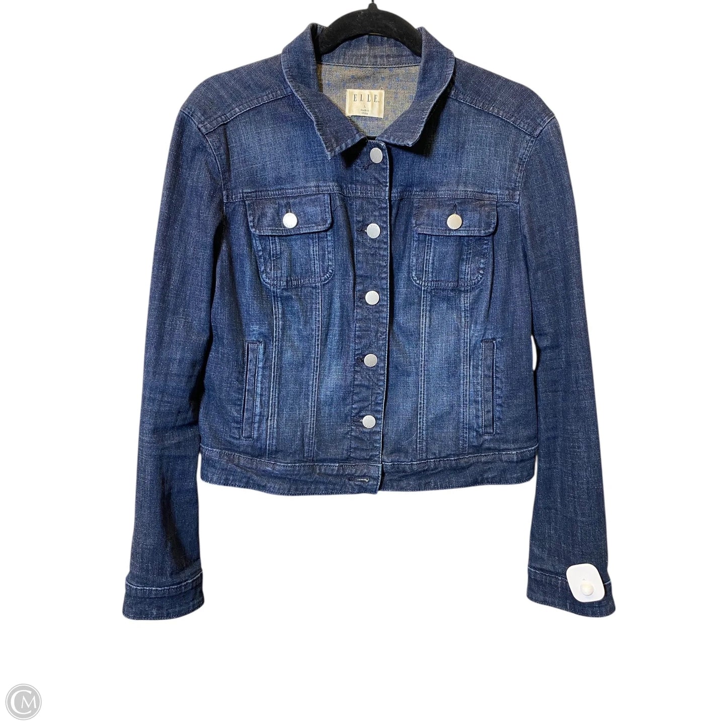 Jacket Denim By Elle In Blue Denim, Size: L