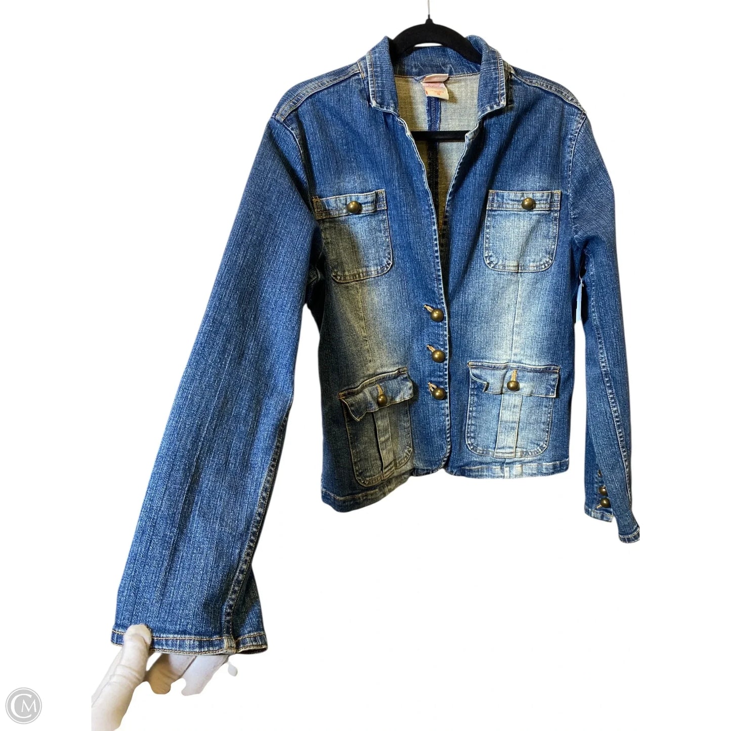 Jacket Denim By Faded Glory In Blue Denim, Size: 16