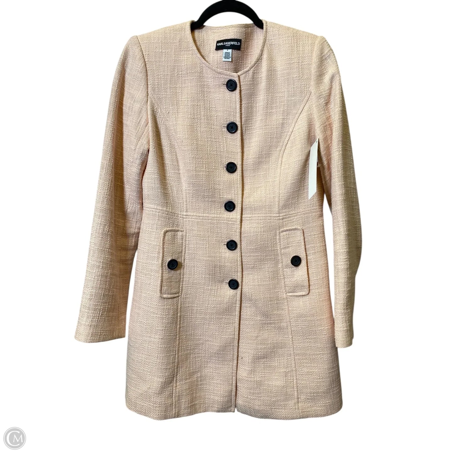 Blazer Designer By Karl Lagerfeld In Peach, Size: 4