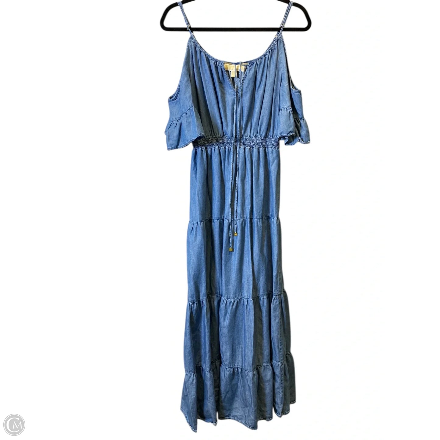 Dress Casual Maxi By Michael By Michael Kors In Blue Denim, Size: L