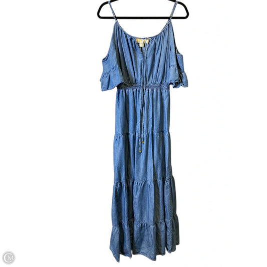 Dress Casual Maxi By Michael By Michael Kors In Blue Denim, Size: L