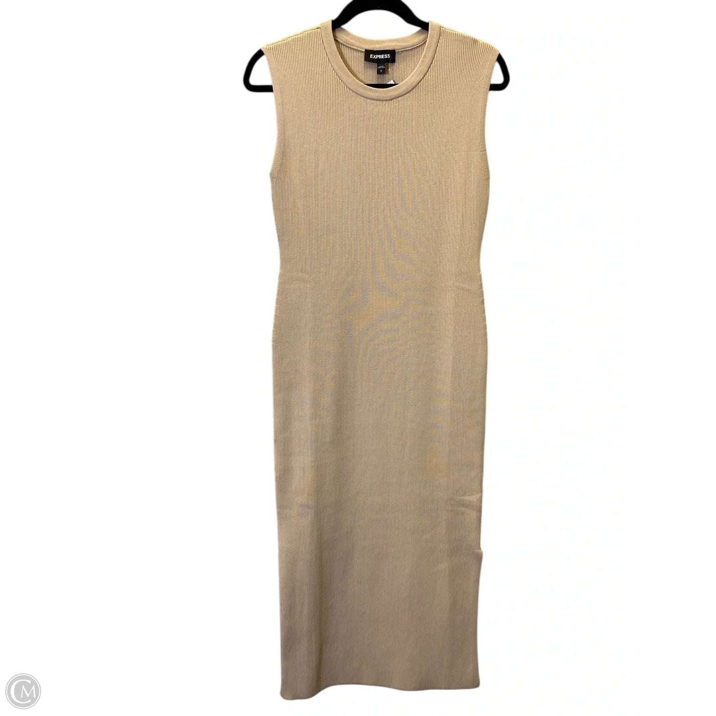 Dress Casual Midi By Express In Tan, Size: M