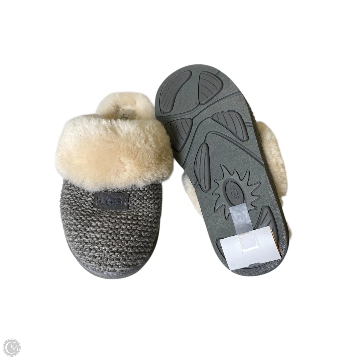 Slippers Designer By Ugg In Grey, Size: 8