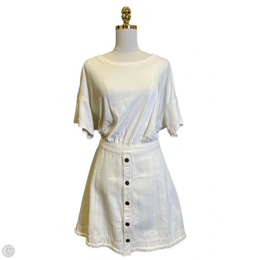 Dress Casual Midi By Anthropologie In Cream, Size: Xl