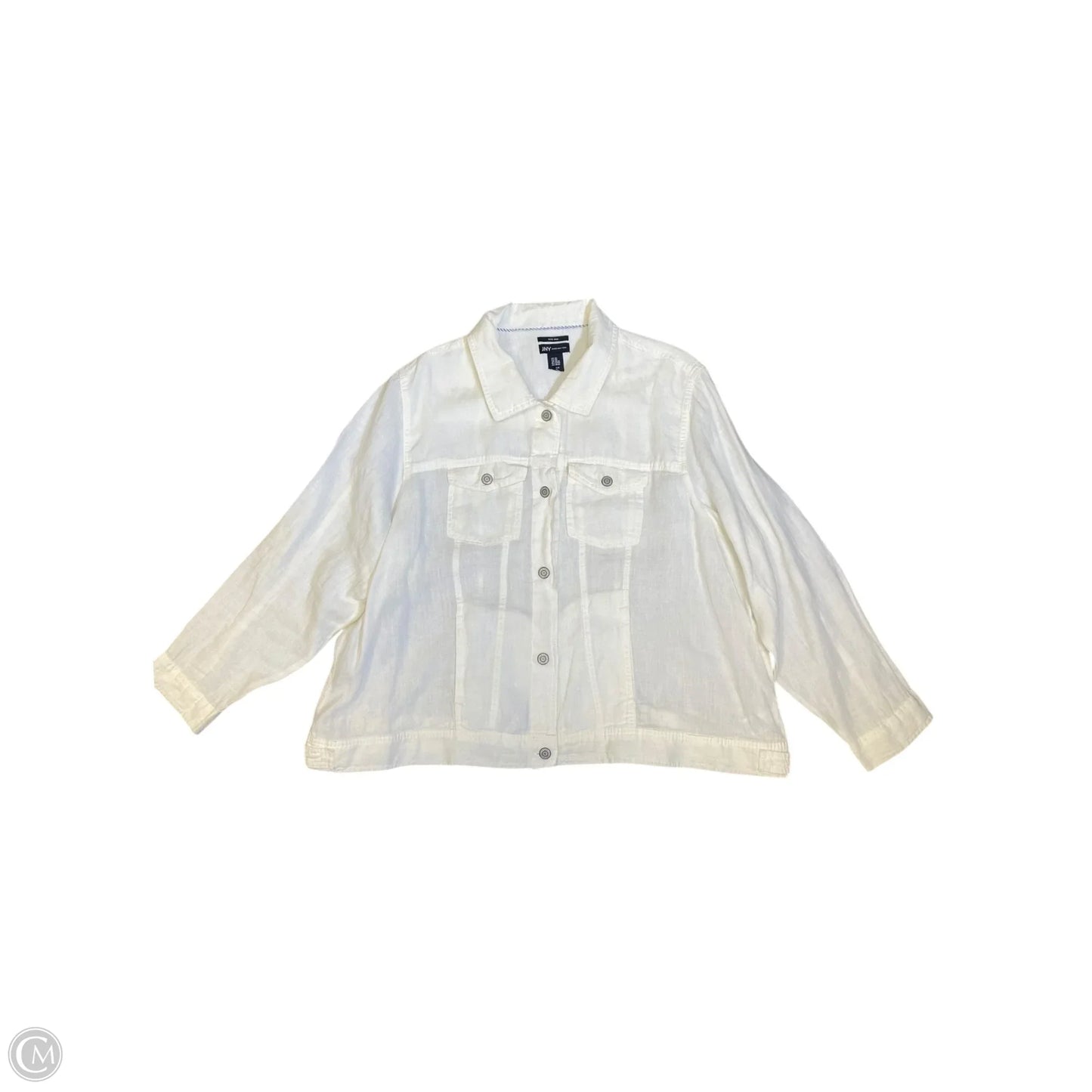 Top Long Sleeve By Jones New York In White, Size: 3x