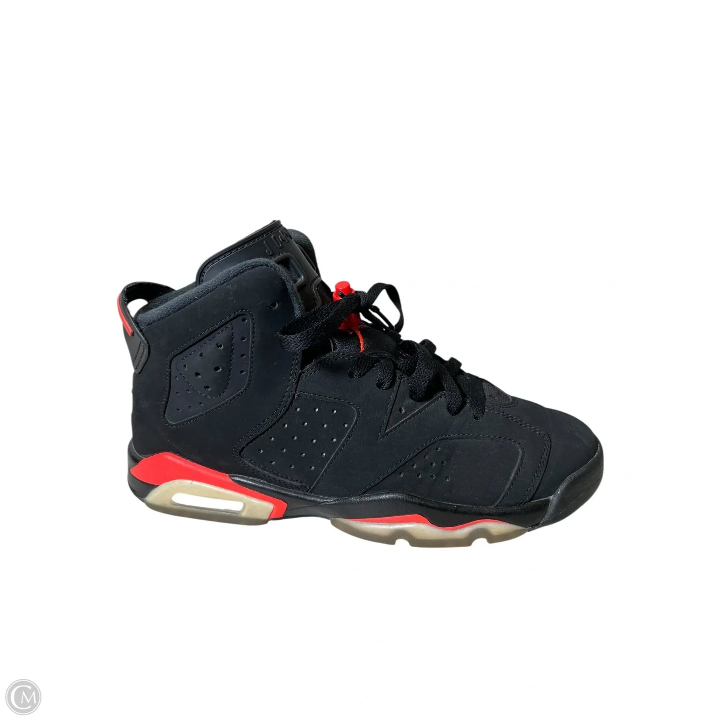 Shoes Luxury Designer By Jordan In Black & Red, Size: 6.5Y
