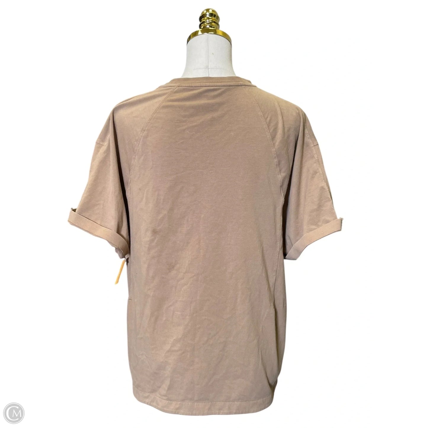 Athletic Top Short Sleeve By Athleta In Beige, Size: L