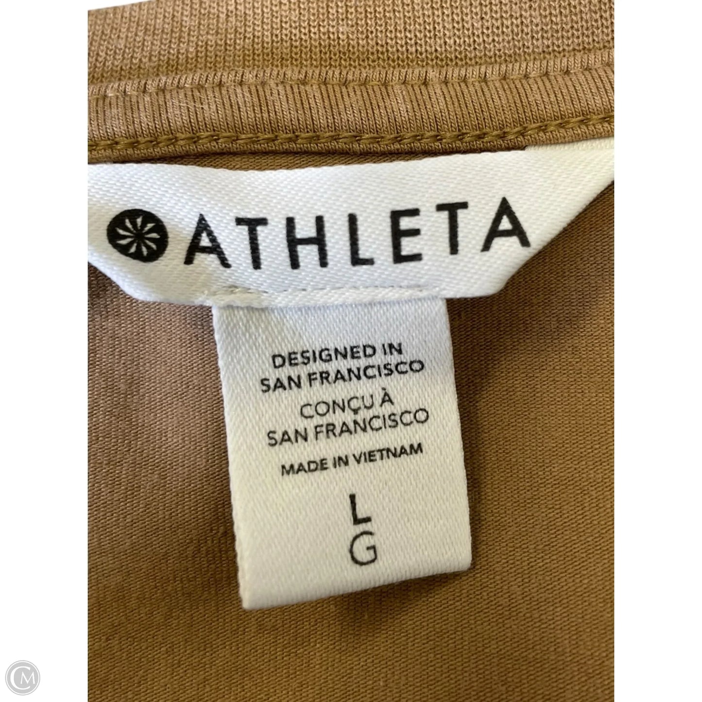 Athletic Top Short Sleeve By Athleta In Beige, Size: L