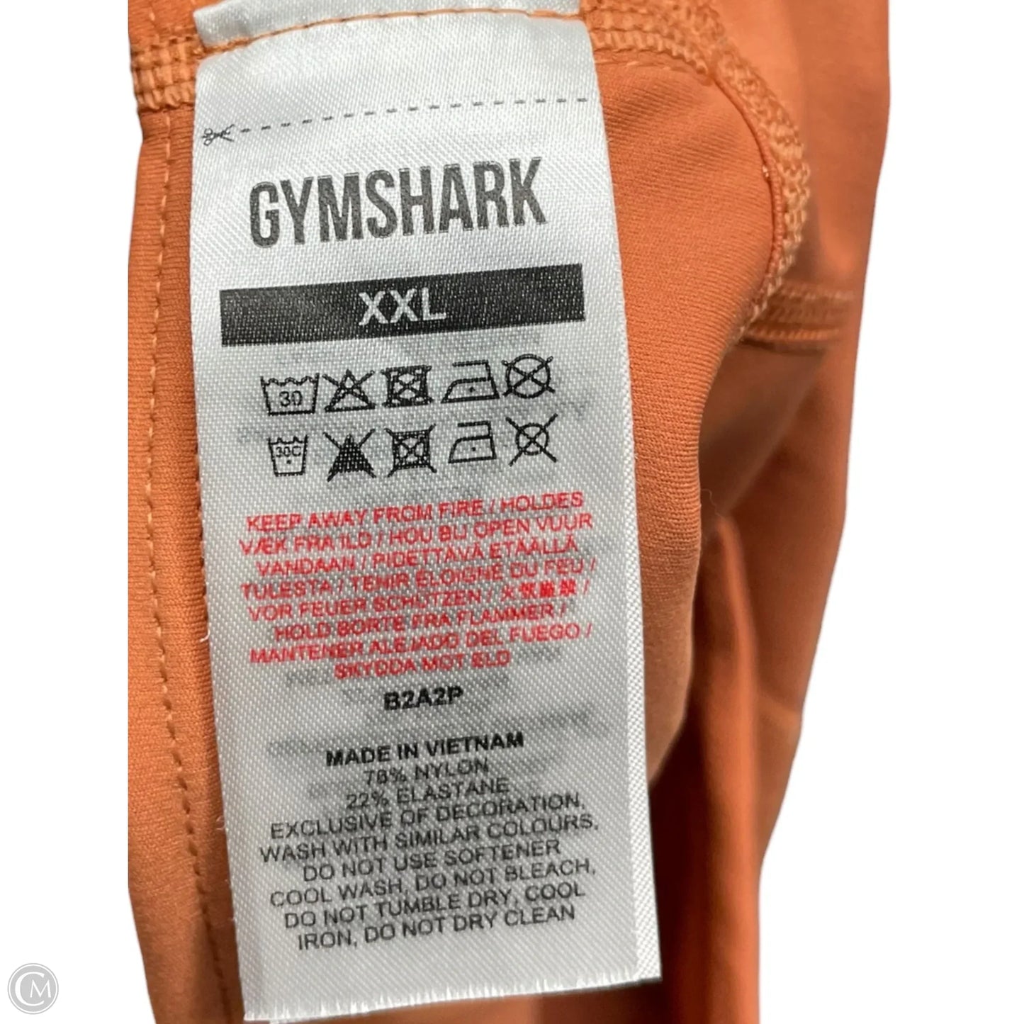 Athletic Leggings By Gym Shark In Orange, Size: Xxl