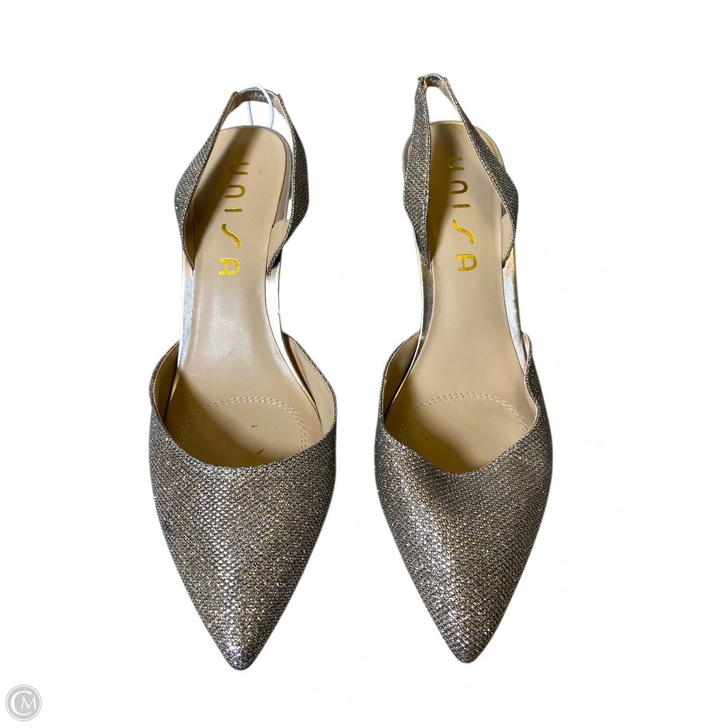 Shoes Heels Kitten By Unisa In Gold, Size: 9.5