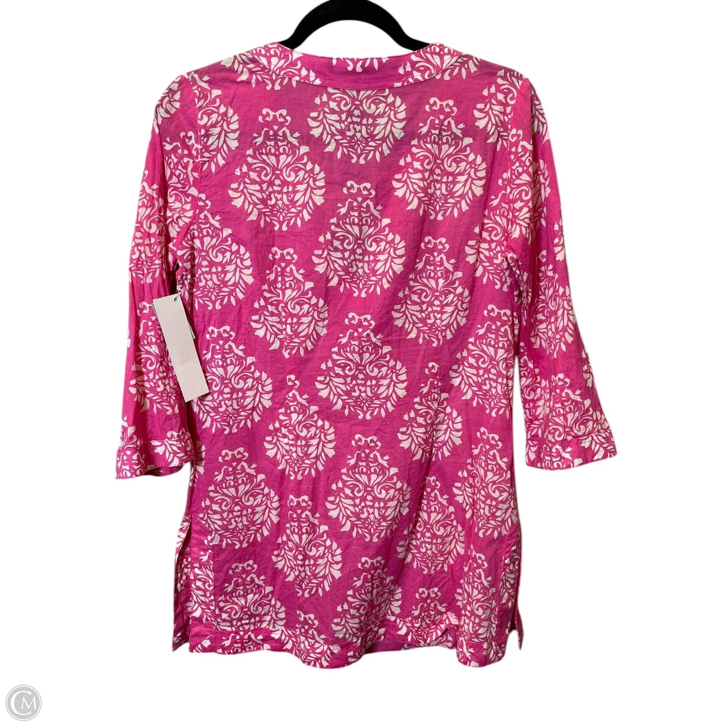Tunic 3/4 Sleeve By International Concepts In Pink & White, Size: 6