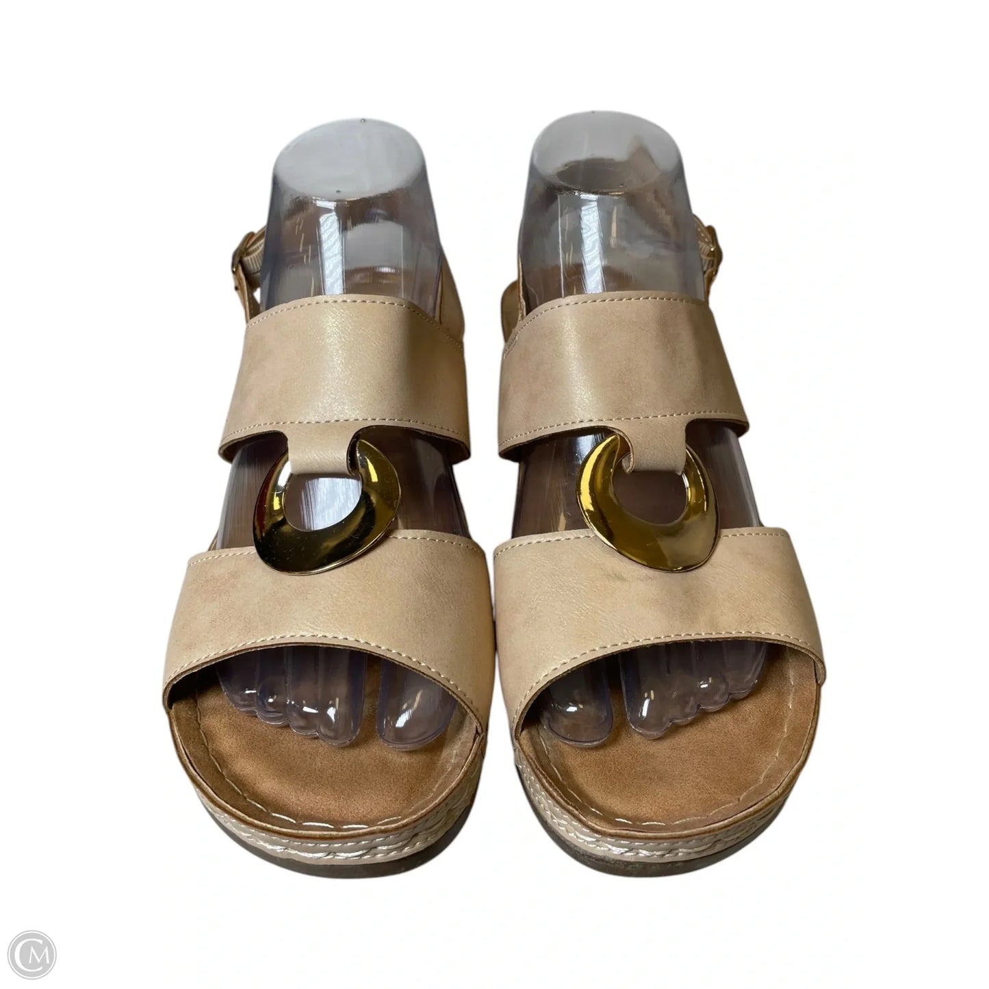Shoes Heels Wedge By Clothes Mentor In Beige, Size: 9