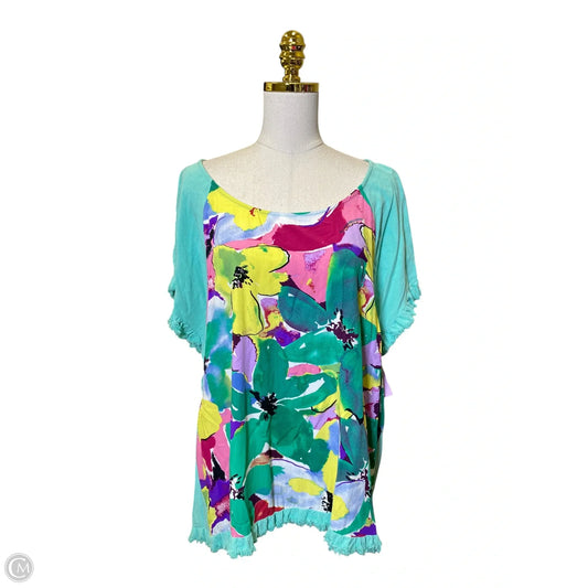Top Short Sleeve By Umgee In Multi-colored, Size: 2x