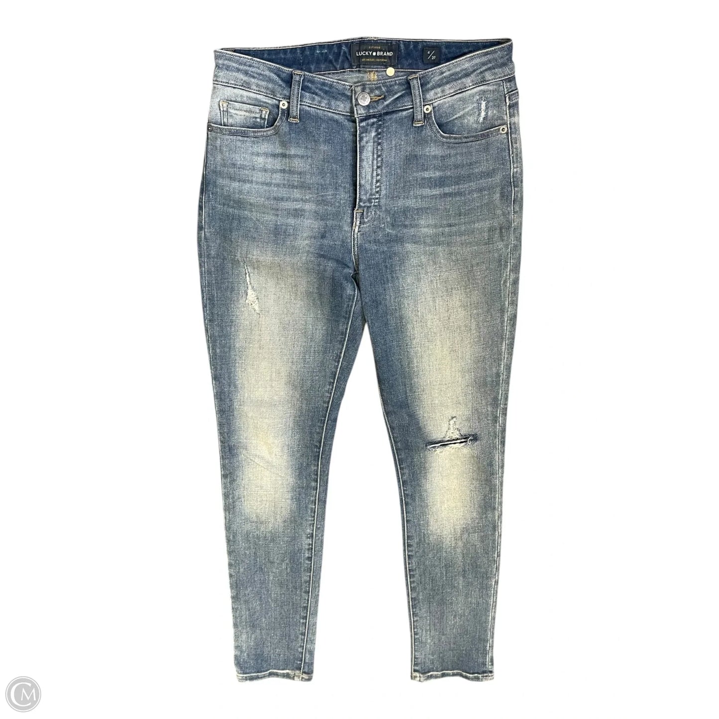 Jeans Skinny By Lucky Brand In Blue Denim, Size: 4