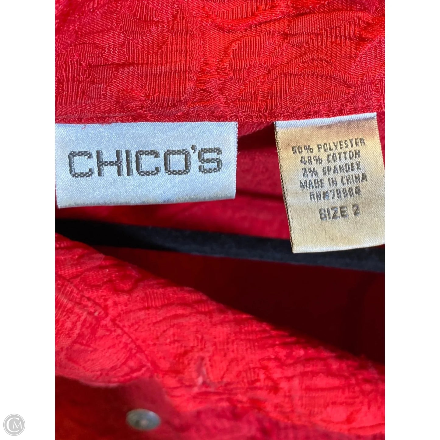Top Long Sleeve By Chicos In Red, Size: L
